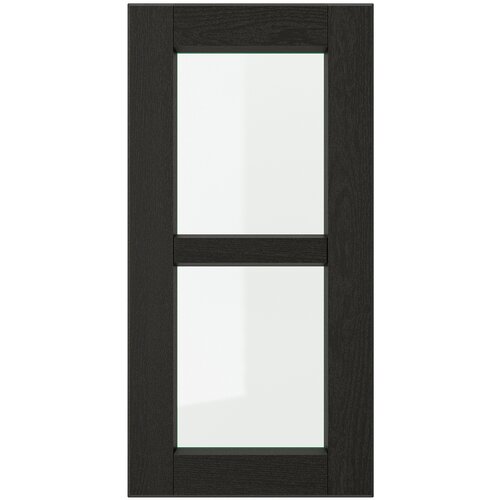 LERHYTTAN лерхюттан стеклянная дверь 30x60 см черная морилка