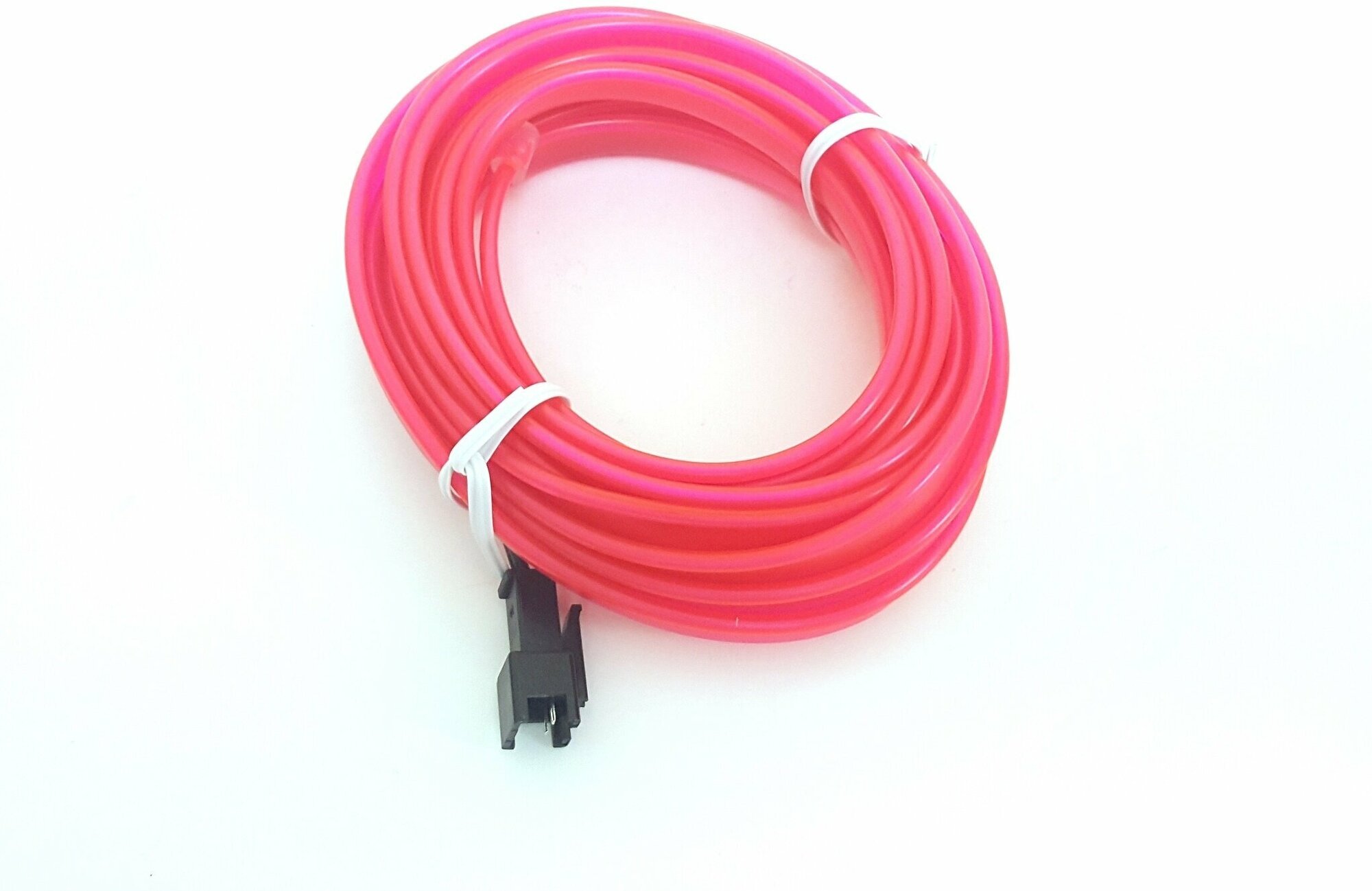 Led гибкий неон узкий (EL провод) 2,3 мм, розовый, 3 метра, с разъемом для подключения