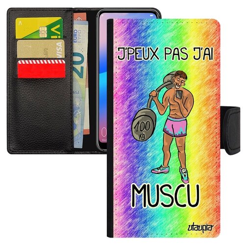 фото Чехол книжка на телефон huawei p30 lite, "не могу - у меня бодибилдинг!" спорт повод utaupia