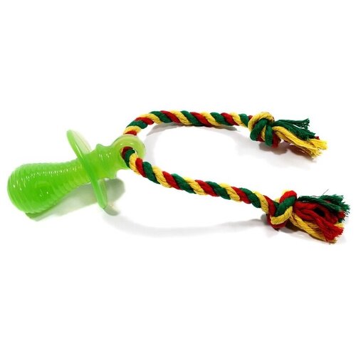 dental knot виа соска с канатом резина 3 6 см х 10 7 см зеленая d11 3952 gr 0 750 кг 43858 2 шт Игрушка для собак Doglike Соска с канатом (D11-3952), зеленый