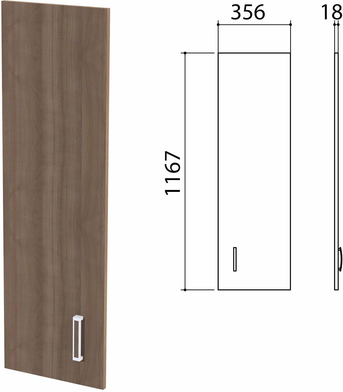 Дверь ЛДСП средняя "Приоритет", 356х18х1167 мм, без фурнитуры, лагос, К-937, К-937 лагос