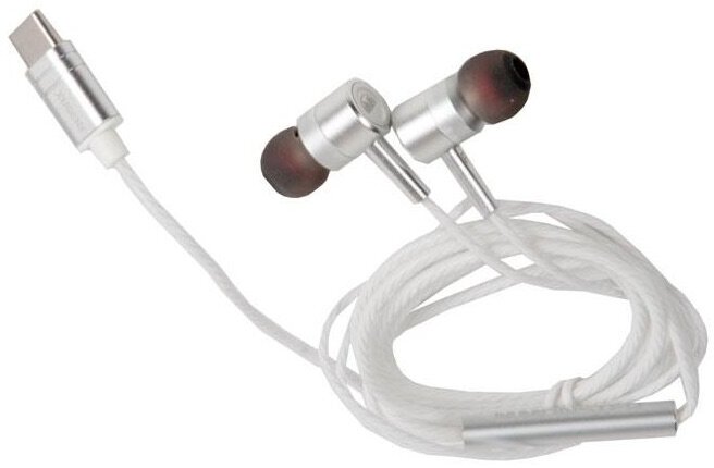 Headphones / Наушники REMAX MONSTER RM-598a Metal Wired Earphone микрофон, подключение Type-C, серебристый