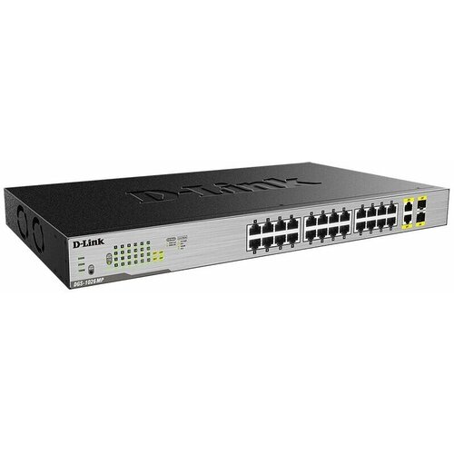 D-Link Коммутатор 1U 19 RM D-Link DGS-1026MP/B1A 24 портов 1Гбит/сек. PoE + 2 порта SFP, неуправляемый (ret) коммутатор d link dgs 3130 30s b1a