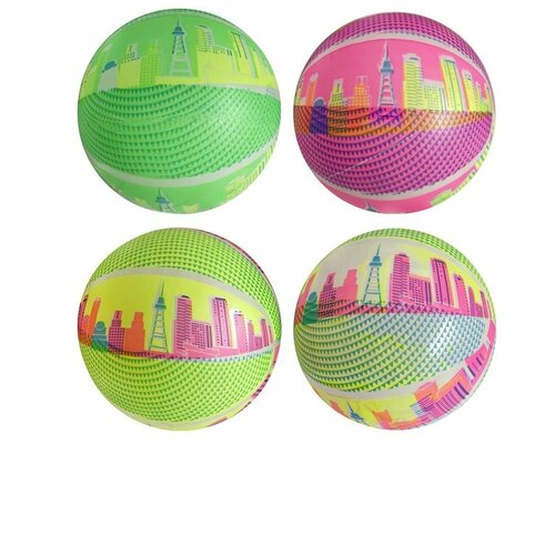 Мяч детский флуоресцентный Город, ПВХ, 22 см. в асс. Moby Kids 649208