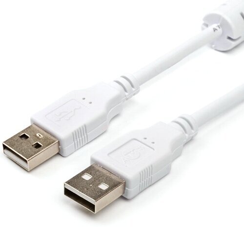 Кабель USB2.0 Am-Am AT6614 соединительный - 1.8 метра, белый