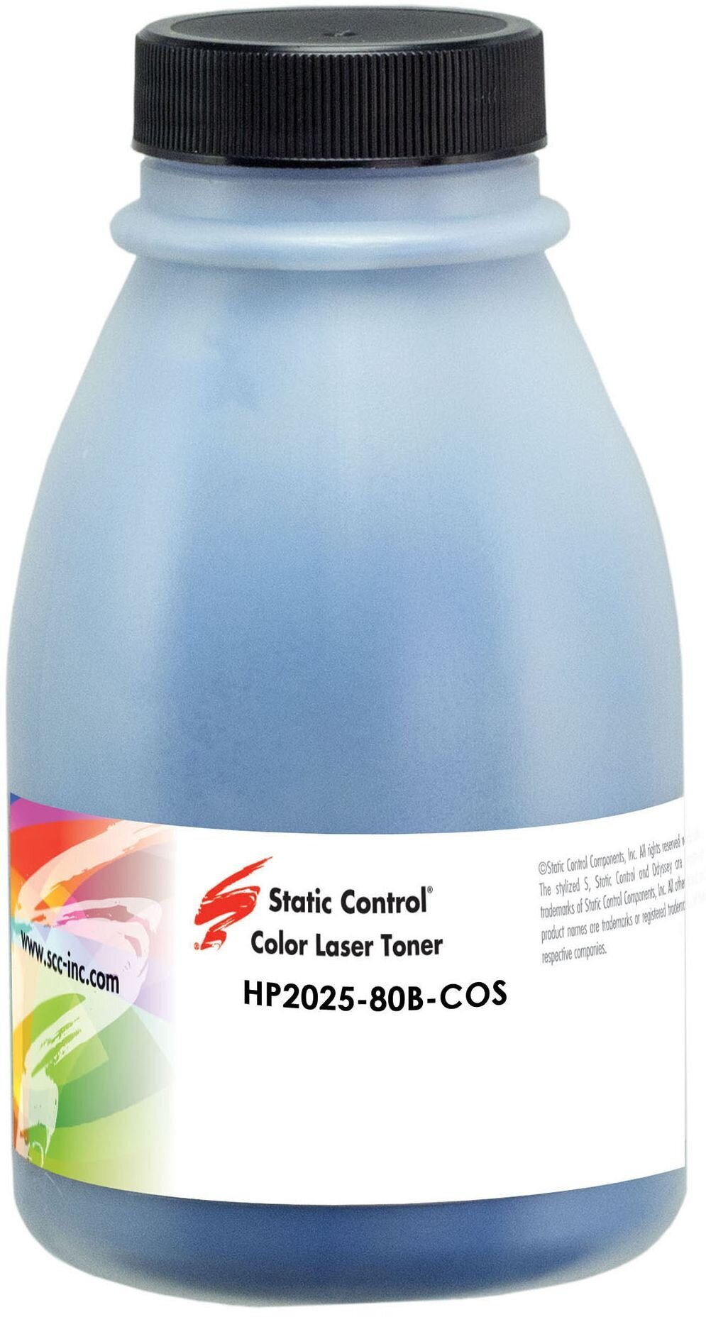 Тонер для принтера Static Control HP2025-80B-COS голубой (флакон 80гр) для HP CP2020/2025/2320