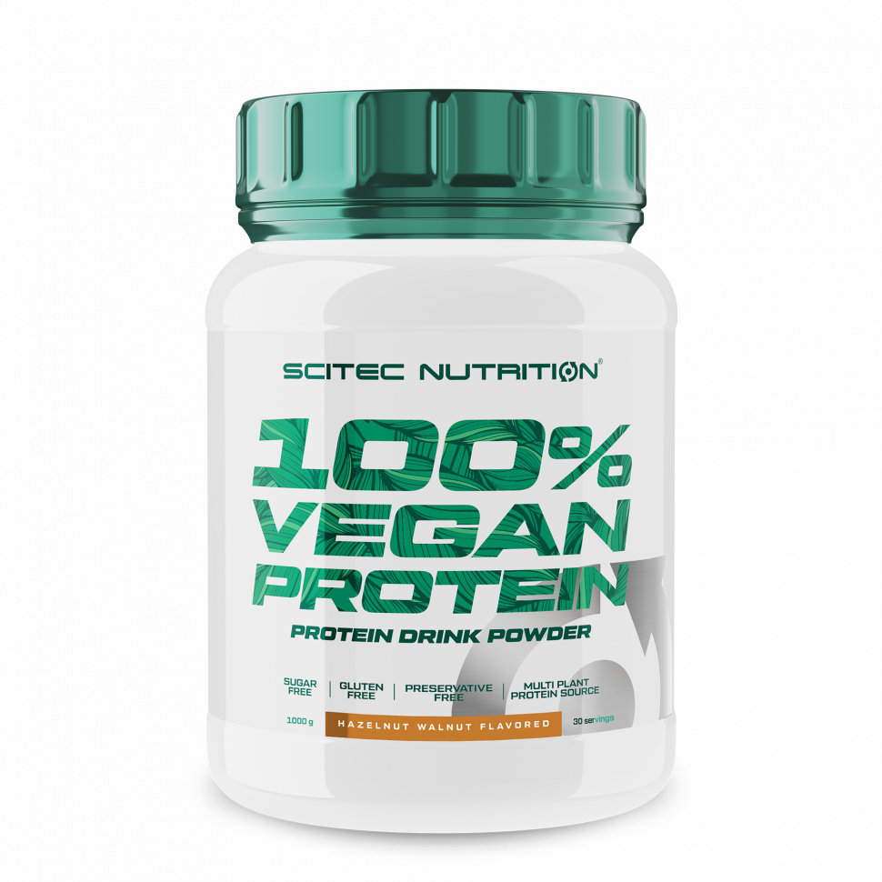 Веганский протеин 100% Vegan Protein, 1000г, фундук-грецкий орех