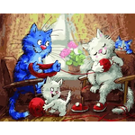 Картина по номерам Paintboy GX45082 Синие коты Рина Зенюк 