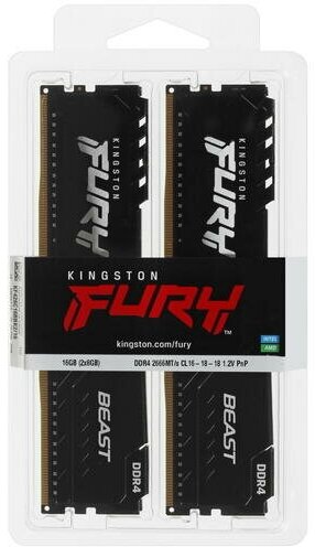 Память оперативная Kingston FURY Beast Black KF426C16BBK2/16