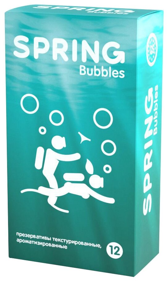 Презервативы Spring Bubbles, с точечной поверхностью, латекс, 17,5 см, 12 шт