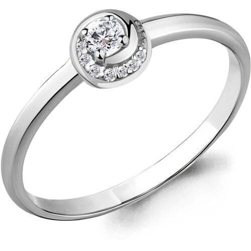 фото Кольцо diamant online, белое золото, 585 проба, бриллиант, размер 15.5