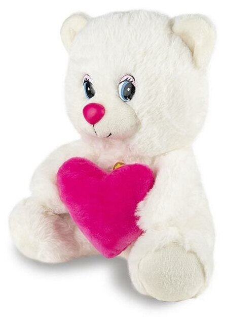 MAXI PLAY Мягкая игрушка «Мишка с сердцем» озвученный, 21 см