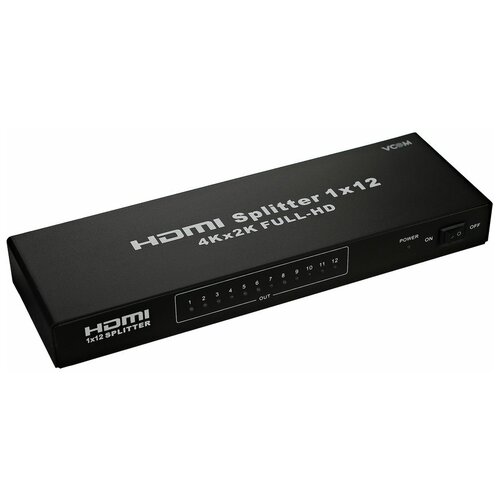 Разветвитель HDMI Сплиттер Splitter VCOM на 12 портов ver 1.4 каскадируемый с питанием (DD4112)