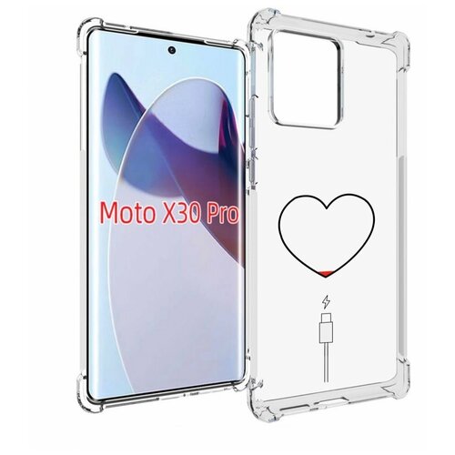 Чехол MyPads зарядка-сердца для Motorola Moto X30 Pro задняя-панель-накладка-бампер