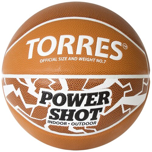 Баскетбольный мяч TORRES Power Shot, р. 7 мяч баскетбольный torres tt цвет бордовый оранжевый размер 7