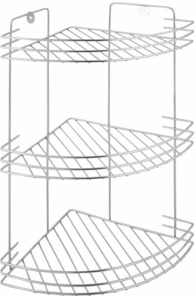 Полка для ванной комнаты трёхъярусная угловая металл