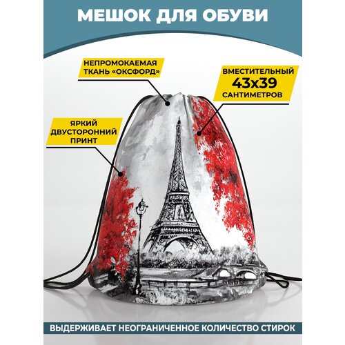 Мешок для сменной обуви Homepick ParisRed/57262/ 39х43 см