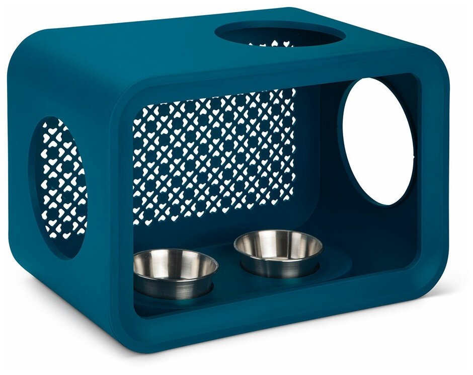 Дом-Куб для кошки обеденный стол темно-синий 49х29х33 см