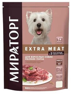 Фото Сухой корм для собак Мираторг EXTRA MEAT с говядиной Black Angus для взрослых собак мелких пород старше 1 года