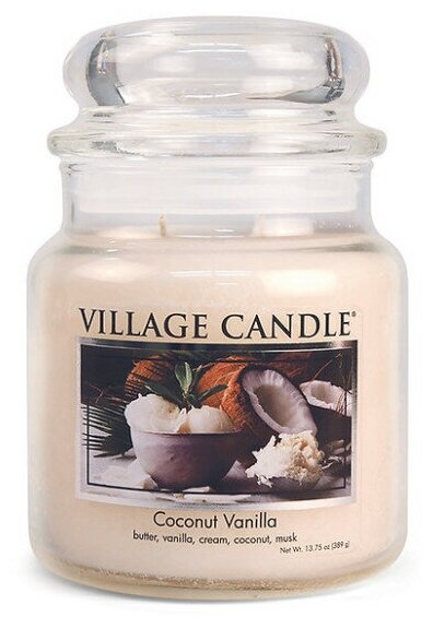 Ароматическая свеча Village Candle Кокос и Ваниль, средняя - фото №2