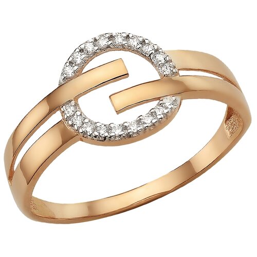 фото Сорокин золотое кольцо с фианитами 70190100, размер 18.5