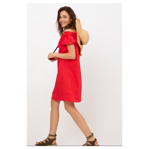 фото Платье zarina 9226000500 женское цвет красный 70 красный однотонный р-р 44