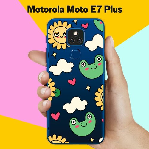 Силиконовый чехол на Motorola Moto E7 Plus Солнце / для Моторола Мото Е7 Плюс силиконовый чехол на motorola moto e7 plus лимоны для моторола мото е7 плюс