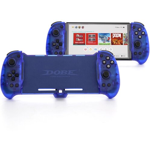 Геймпад беспроводной DOBE для Nintendo Switch/Switch OLED, прозрачный синий геймпад беспроводной dobe для nintendo switch switch oled зеленый синий