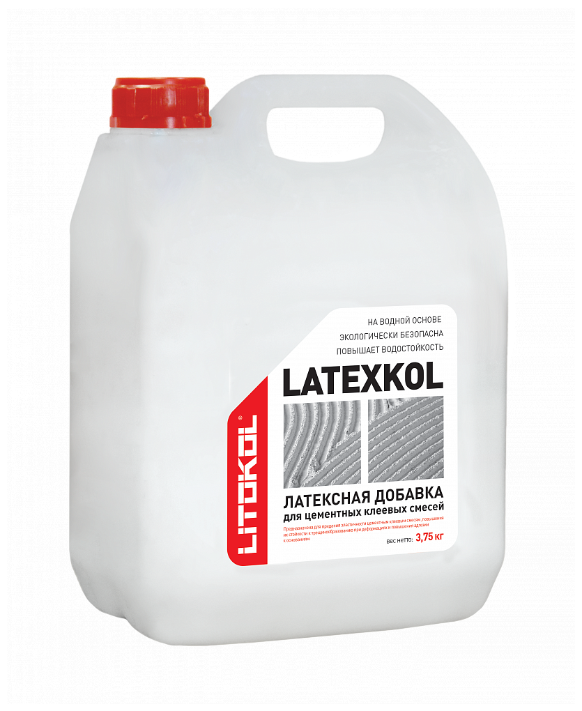 Добавка латексная в цементные клеевые смеси Litokol Latexkol-M (3,75кг)