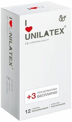 Unilatex / Презервативы Unilatex Ultra Thin 12+3 шт., ультратонкие.