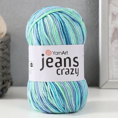 Пряжа Jeans crazy 55% хлопок, 45% акрил 160м/50гр (7204 принт)