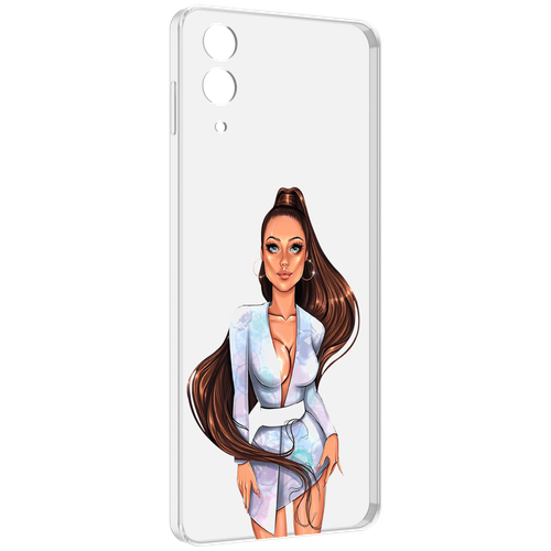 Чехол MyPads девушка-с-очень-длинными-волосами женский для Samsung Galaxy Z Flip 4 (SM-F721) задняя-панель-накладка-бампер