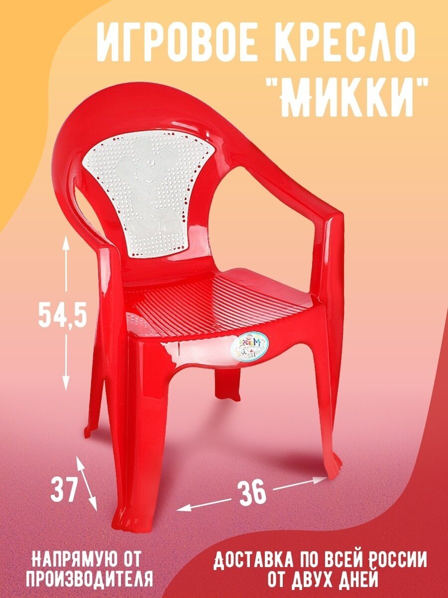 Кресло игровое Микки стул детский пластиковый - фотография № 2