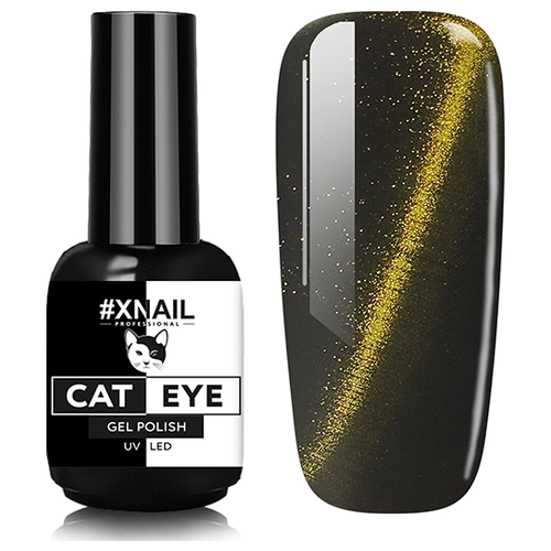 Гель лак XNAIL PROFESSIONAL Cat Eye кошачий глаз, магнитный, камуфлирующий, для дизайна ногтей, 10 мл, № 38