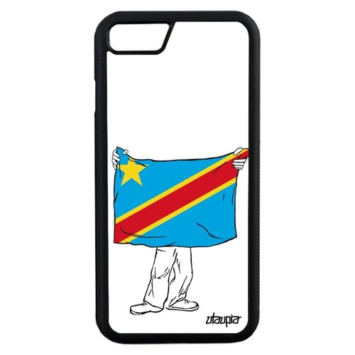 фото Чехол для apple iphone 7, "флаг конго киншаса с руками" патриот страна utaupia