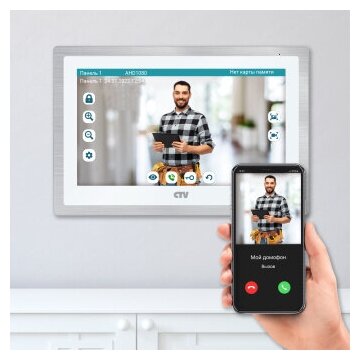 CTV-M5102 Монитор видеодомофона для квартиры и дома с Wi-Fi Белый