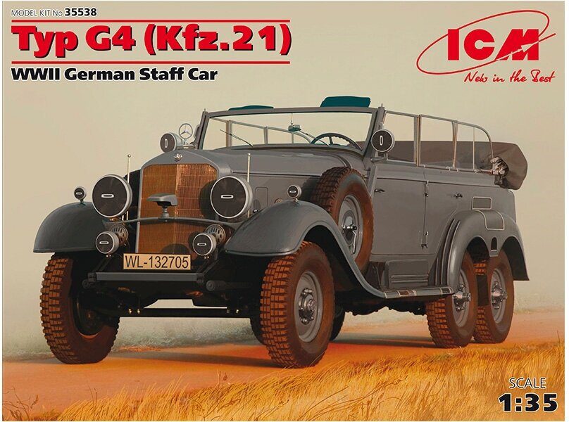 ICM Сборная модель Typ G4 (Kfz.21), Германский штабной автомобиль, II МВ, 1/35