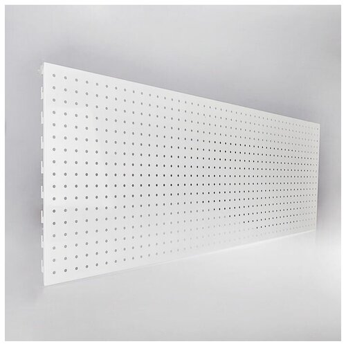 Панель для стеллажа, 35*101 см, перфорированная, шаг 2,5 см, цвет белый