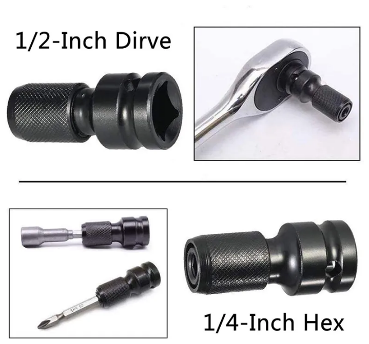 Набор 2 шт. Ударный переходник 1/2 квадратный привод на 1/4 шестигранный хвостовик адаптер RST-2431
