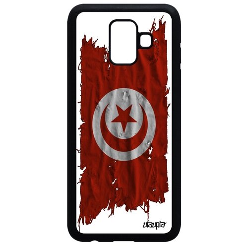 фото Чехол для мобильного samsung galaxy a6 2018, "флаг туниса на ткани" патриот utaupia