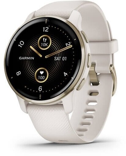 Умные часы Garmin Venu 2 Plus Cream Gold Stainless Steel Bezel with Ivory Case and Silicone Band (010-02496-12)