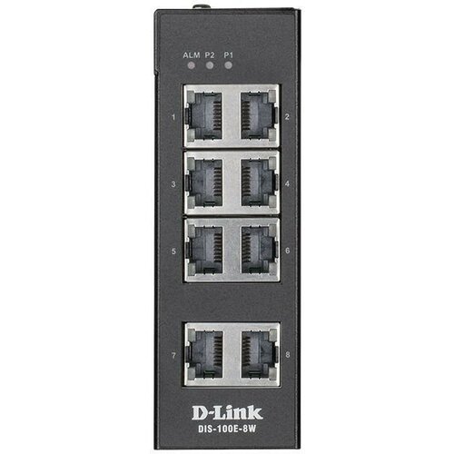 D-Link DIS-100G-8W/A1A Промышленный неуправляемый коммутатор с 8 портами 10/100/1000Base-T