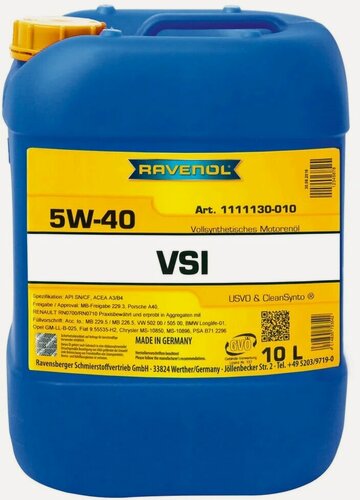 Изображение товара Моторное масло RAVENOL VSI SAE 5W-40 (10л) new