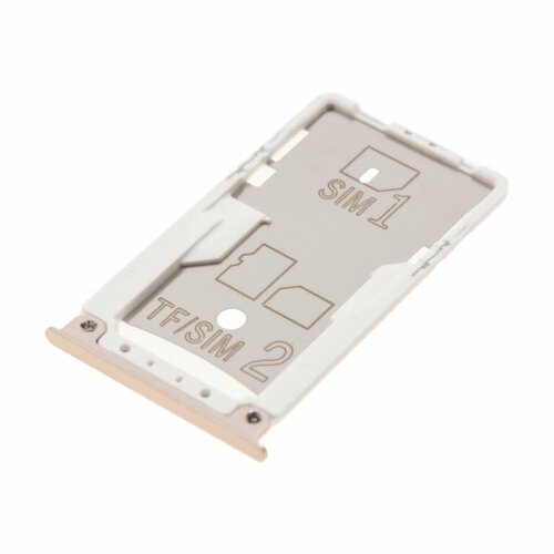 Держатель сим карты (SIM) + карты памяти (MicroSD) для Xiaomi Redmi 4 / Redmi 4 Prime (Pro) золото