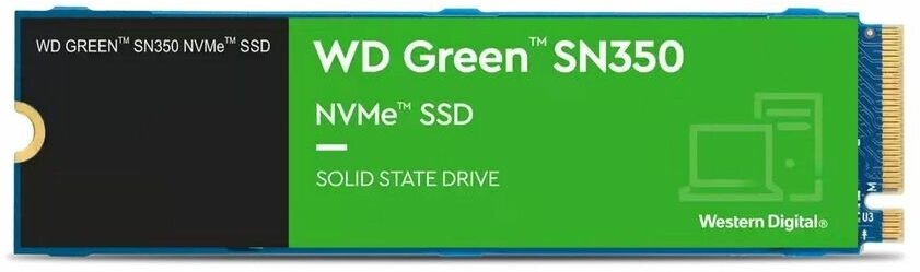 Жесткий диск SSD 1TB Western Digital Green SN350 NVMe WDS100T3G0C, 3500/2500, IOPS 300/400K (WDS100T3G0C)