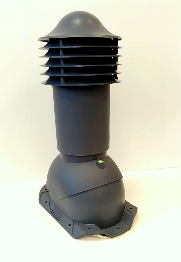 Вентиляционный выход D 110 мм., труба вентиляционная для кровли из профнастила С20, утепленный, Viotto, RAL 7024 серый - фотография № 1