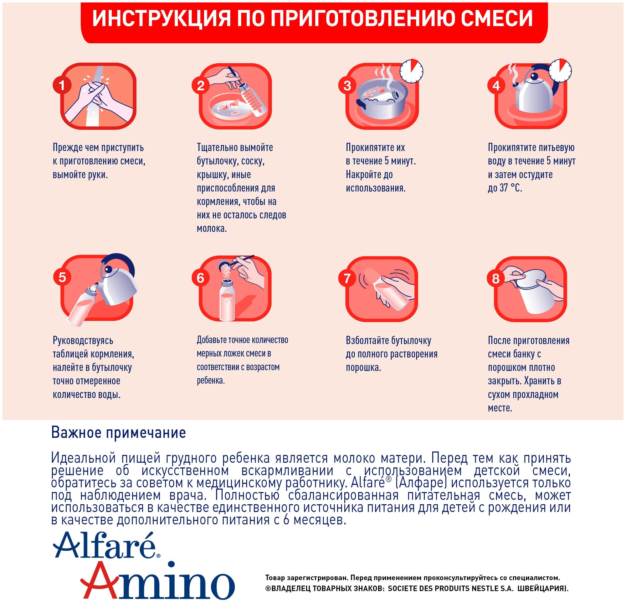 Смесь Nestle Alfare Amino, сухая лечебная для детского питания, 400 г, жест.уп. Nestle Health Science - фото №5