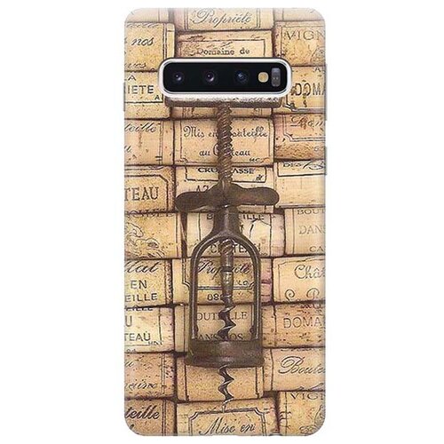 фото Чехол - накладка artcolor для samsung galaxy s10 с принтом "штопор и вино" re:pa