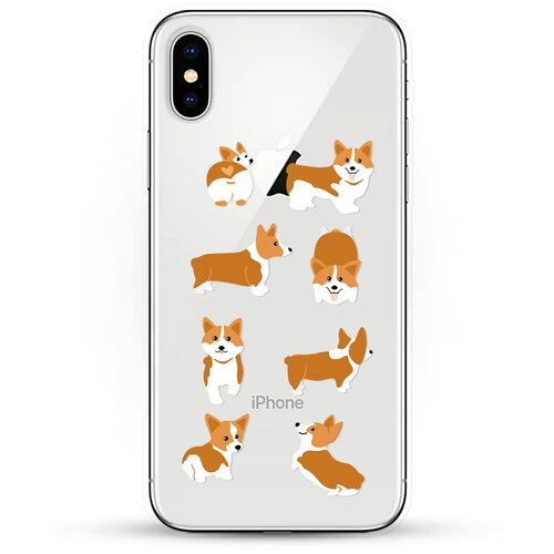 фото Силиконовый чехол 8 корги на apple iphone xs andy & paul