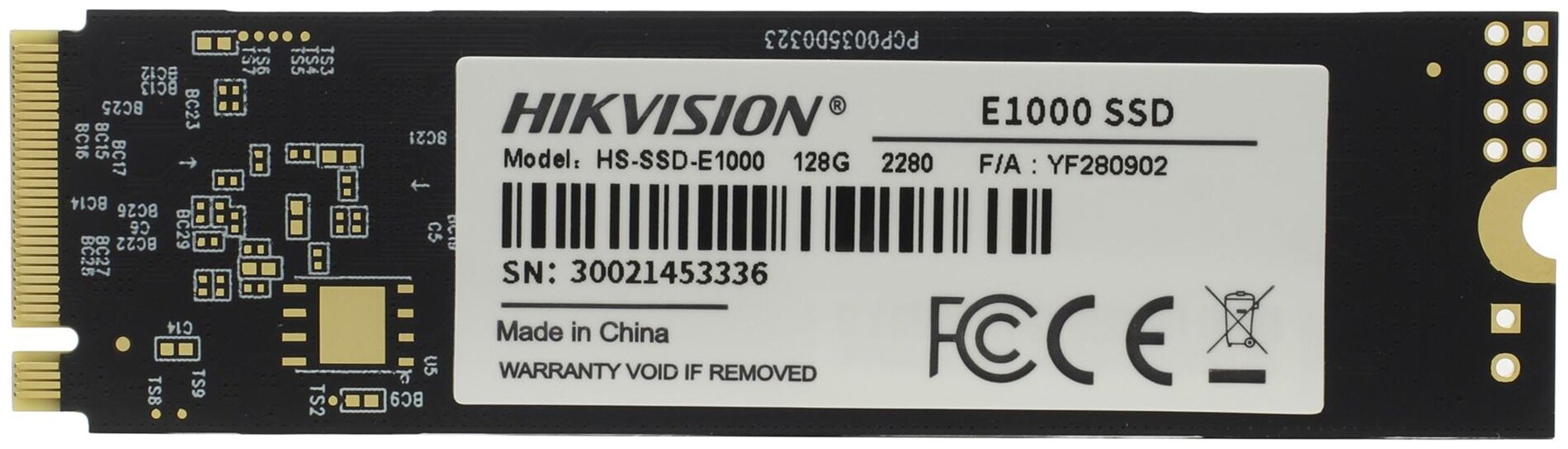 Накопитель SSD M.2 HIKVISION 128GB, PCI-E 3.0 x4, up to 990/650MBs, 3D TLC, NVMe, 22x80mm - фото №1